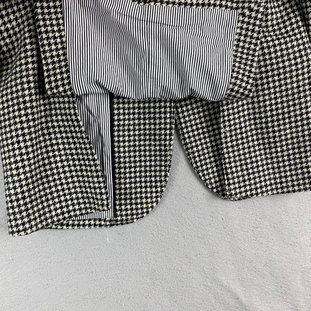 Brooks Brothers Womens blazer 10 houndstooth Wool Black White Moon England - Picture 11 of 16
